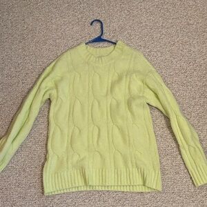 American Eagle Outfitters Light Green Cable Knit Sweater